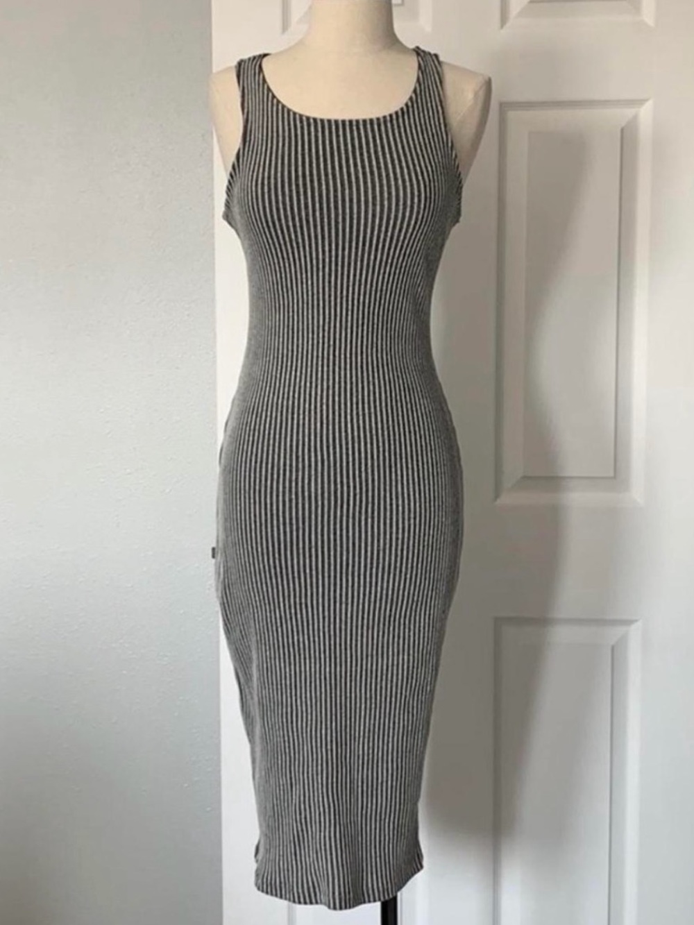Black & Grey Striped Dress